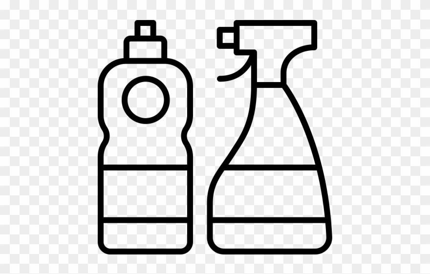 Cleaning Supply Clip Art - Cleaning Products Black And White - Png Download