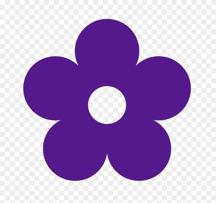 Purple Heart Clip Art - Purple Flower Clipart - Png Download