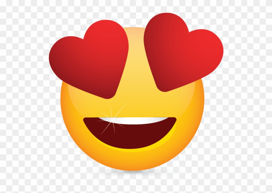 Heart Eyes Emoji Clipart - Clipart Emoji - Png Download