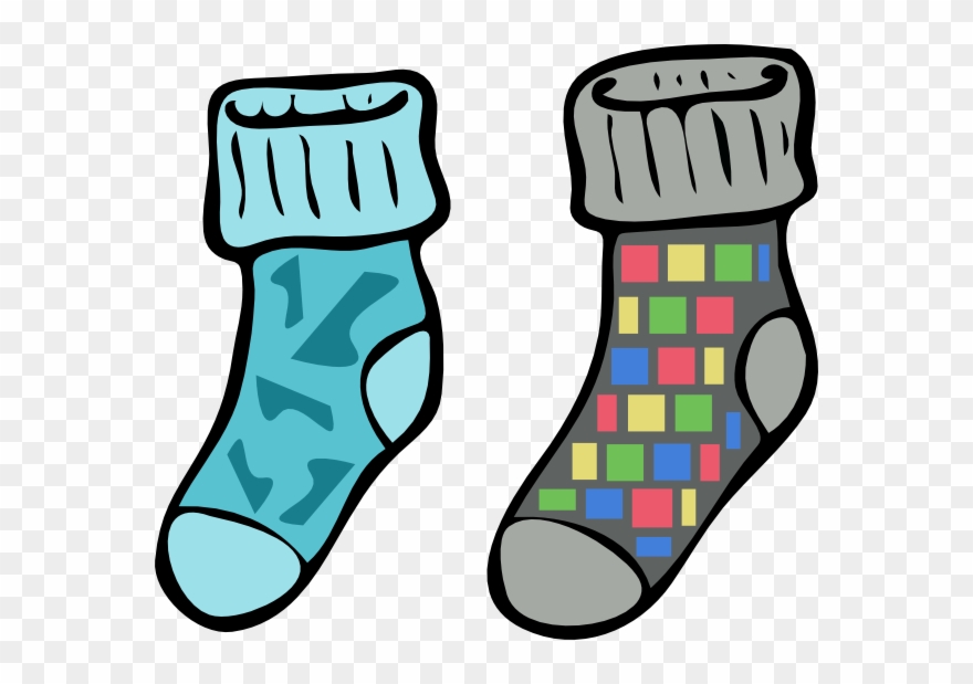 Socks Clip Art At Clker Com Vector - Sock Black And White Clipart - Png Download