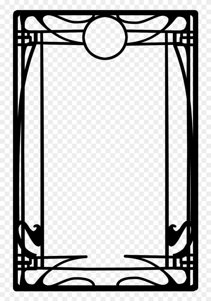 Picture Free Library Border Clipart Black And White - Art Nouveau Border Designs - Png Download