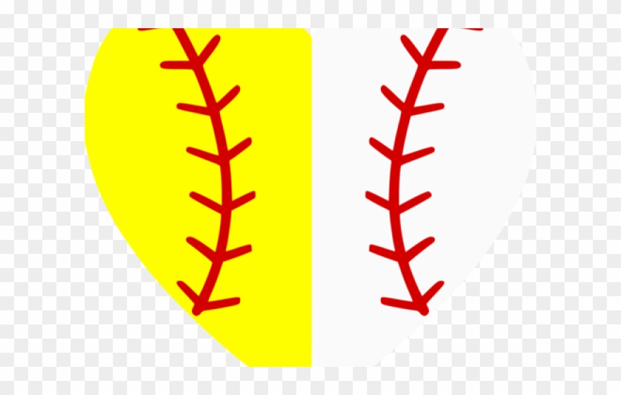 Softballs In A Heart Clipart