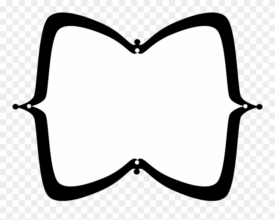 Black And White Heart Borders Clipart - Curved Frames - Png Download