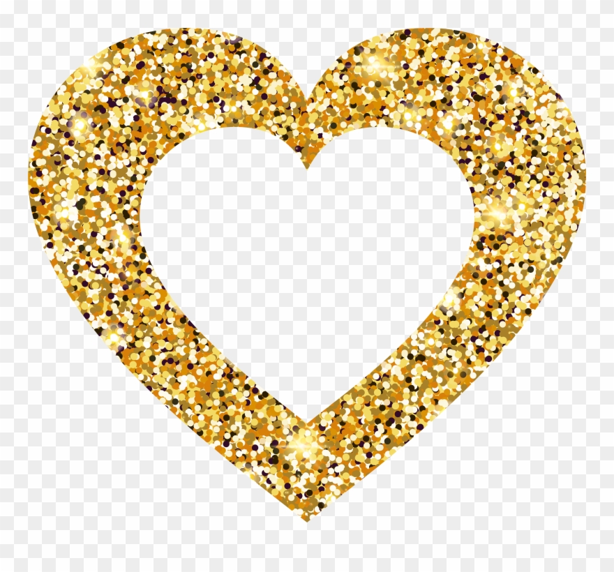 Gold Heart Icon Transparent Clipart