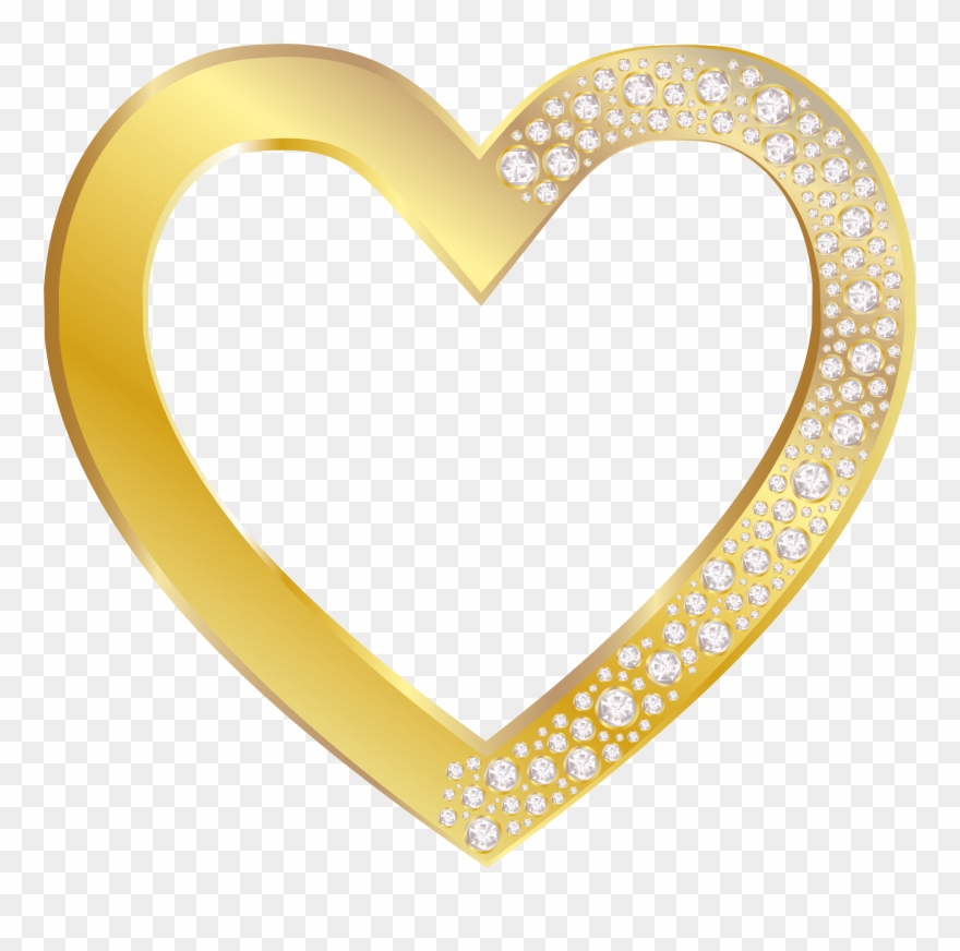 Gold Heart Frame Transparent Clipart