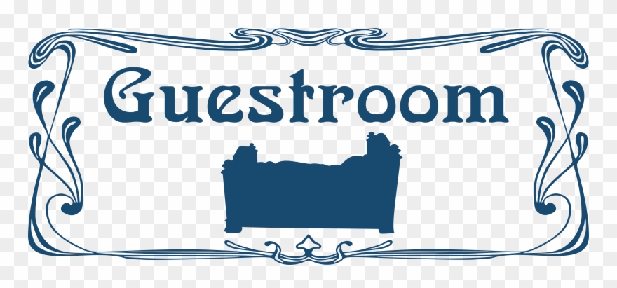 Guestroom Door Sign By @moini, Door Sign For Your Guest - Clip Art Bathroom Sign - Png Download