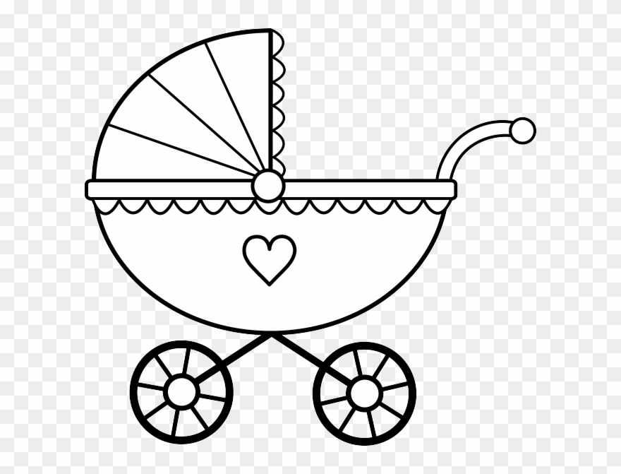 Baby Clipart Black And White 19 Black And White Ba - Baby Carriage Clipart - Png Download