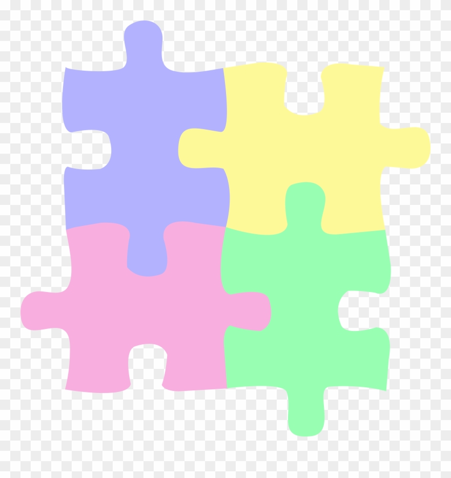 Logo Children Or Autism Puzzle Pastel Clip Art - Autism Puzzle Piece Transparent Background - Png Download