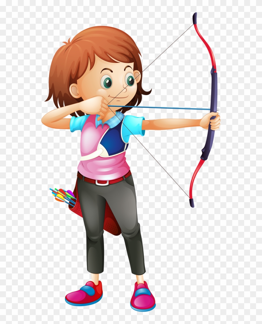 Clip Art Pinterest Scrapbook Buy Girl - Archery Cartoon - Png Download