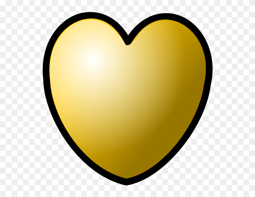 Heart Gold Theme - Cuore Oro Png Clipart