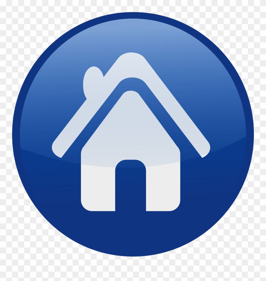 House Blue Clipart, Vector Clip Art Online, Royalty - Home Button Clipart Png Transparent Png