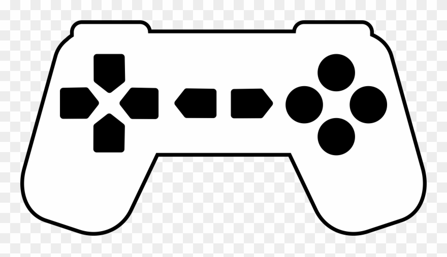Game Controller, Art Deco, Outline - Game Controller Black And White Clipart