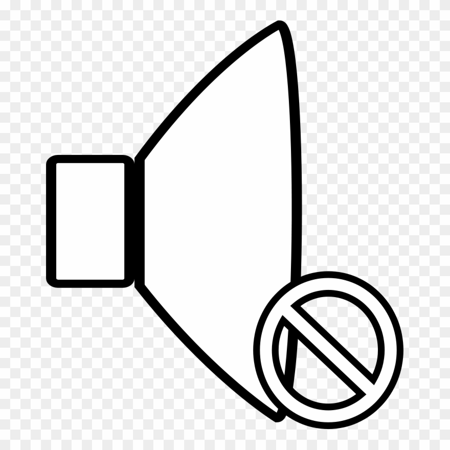 Silent Clip Art Download - Mute Clipart Black And White - Png Download