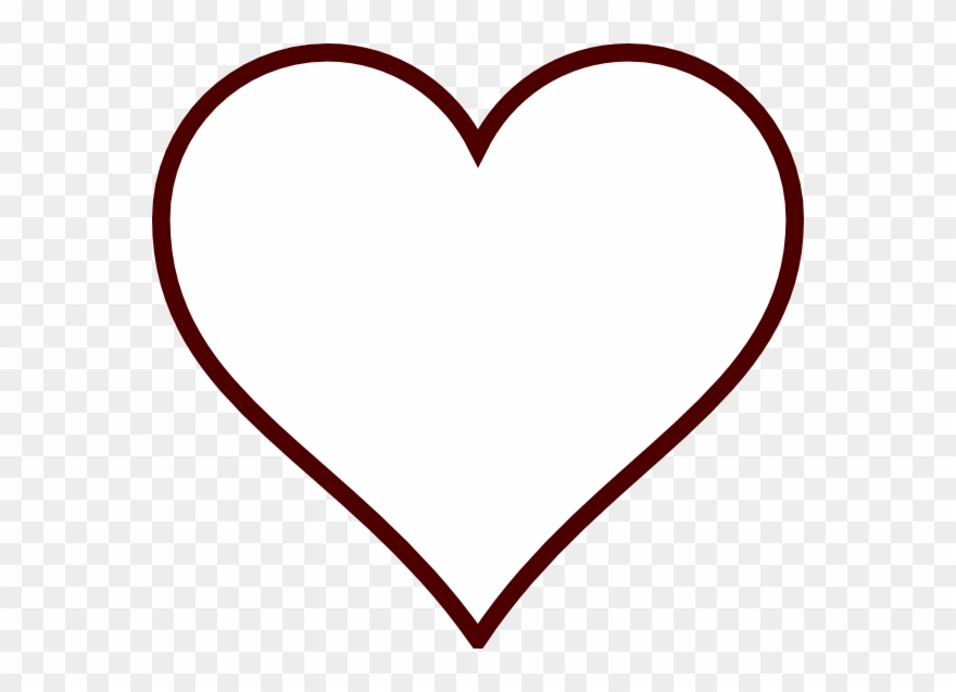 Brown Heart Cliparts - White Love Heart Vector - Png Download