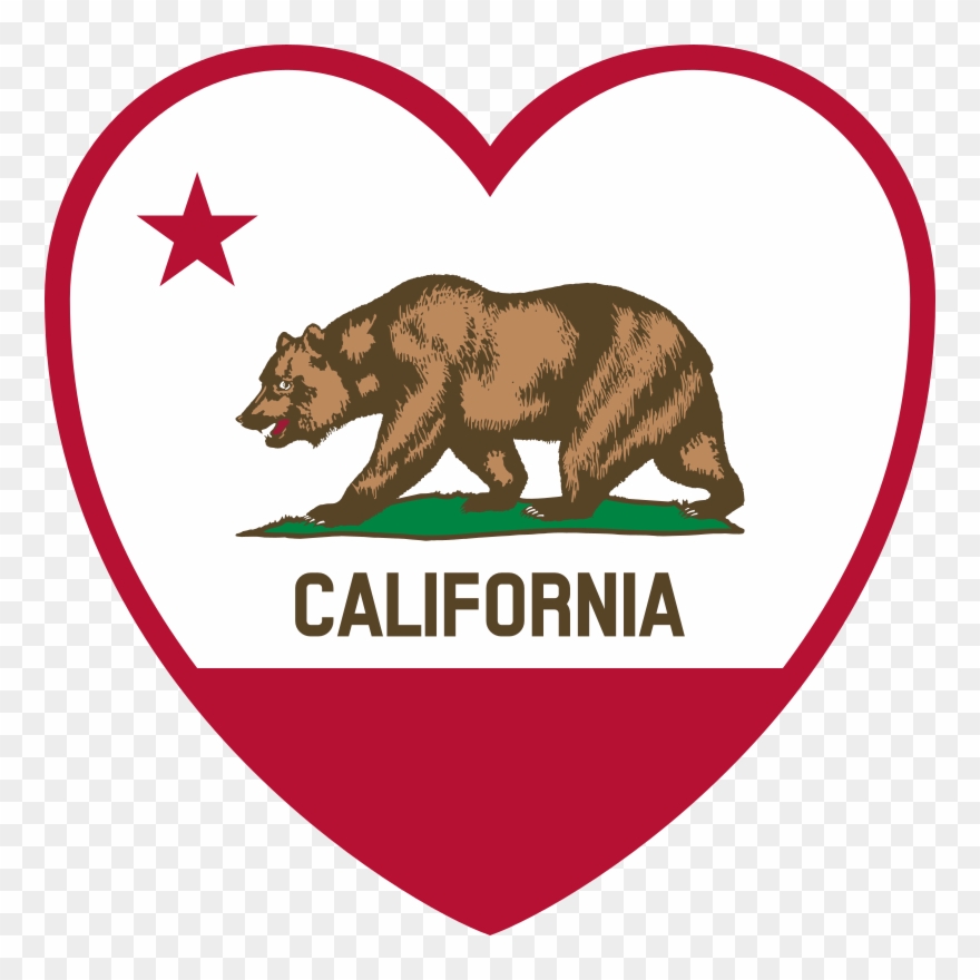 California Flag Heart By Devincook This Clip Art Contains - California Flag In A Heart - Png Download