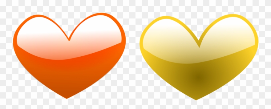 Yellow Orange Green Heart Color - Orange And Yellow Heart Clipart