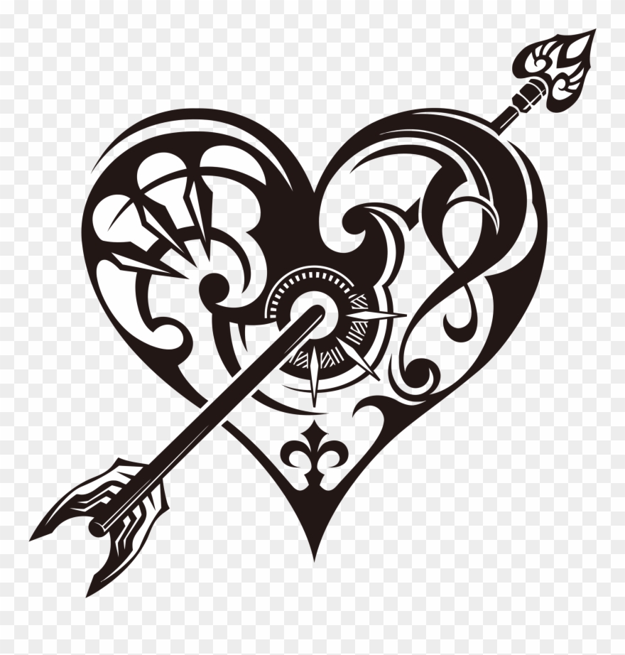 Tribal Heart Cliparts - Tribal Heart Tattoo Designs - Png Download