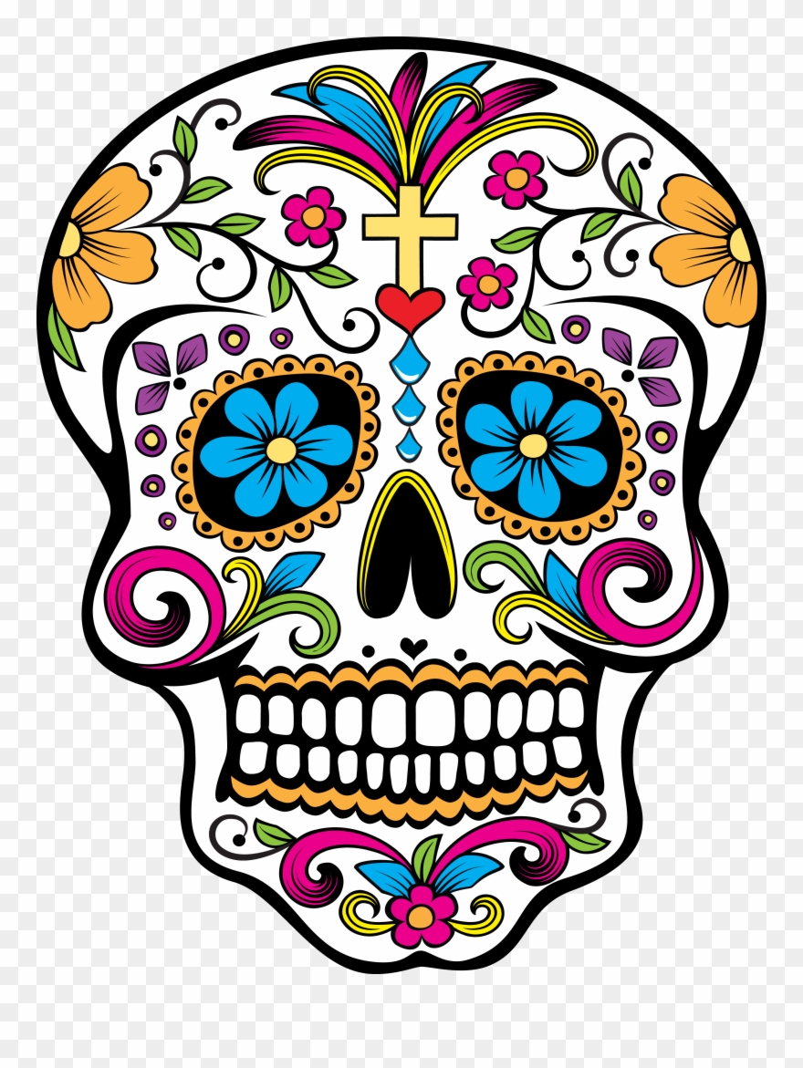 Day Of The Dead Program And Craft - Sugar Skull Tile Coaster Clipart