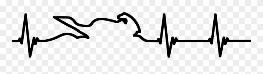 Clip Art Library Download Motorcycle Decal Heartbeat - Motorcycle Heartbeat - Png Download