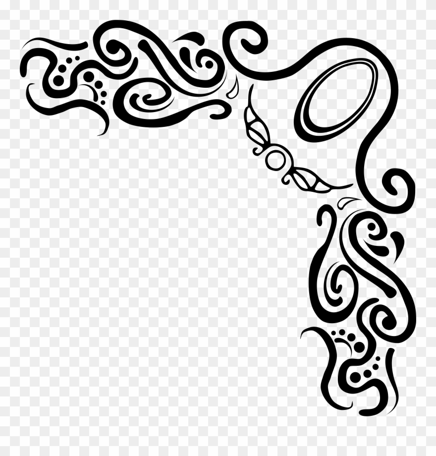 Clipart - Corner Flourish - Corner Border Clipart Png Transparent Png