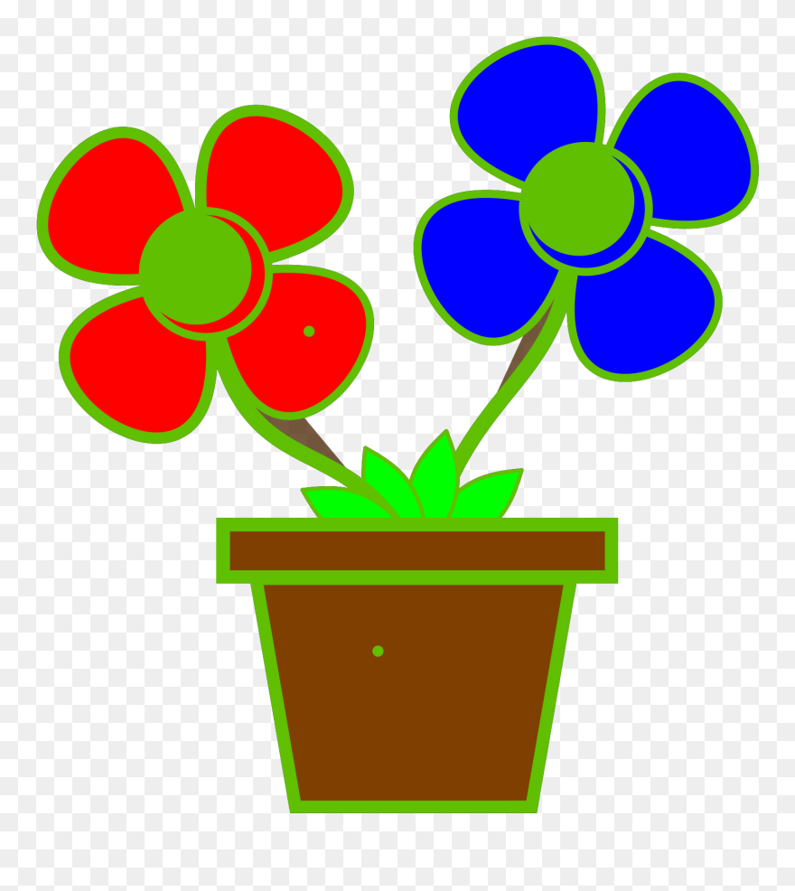 Clipart Info - Vase With 2 Flowers - Png Download