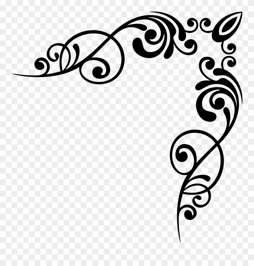 Big Image - Decorative Borders Black & White Clipart