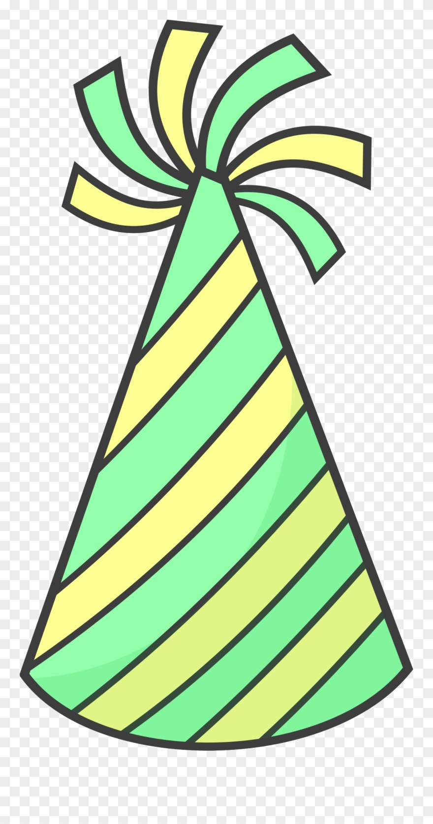 Green Party Hat - Black And White Birthday Hat Clipart - Png Download