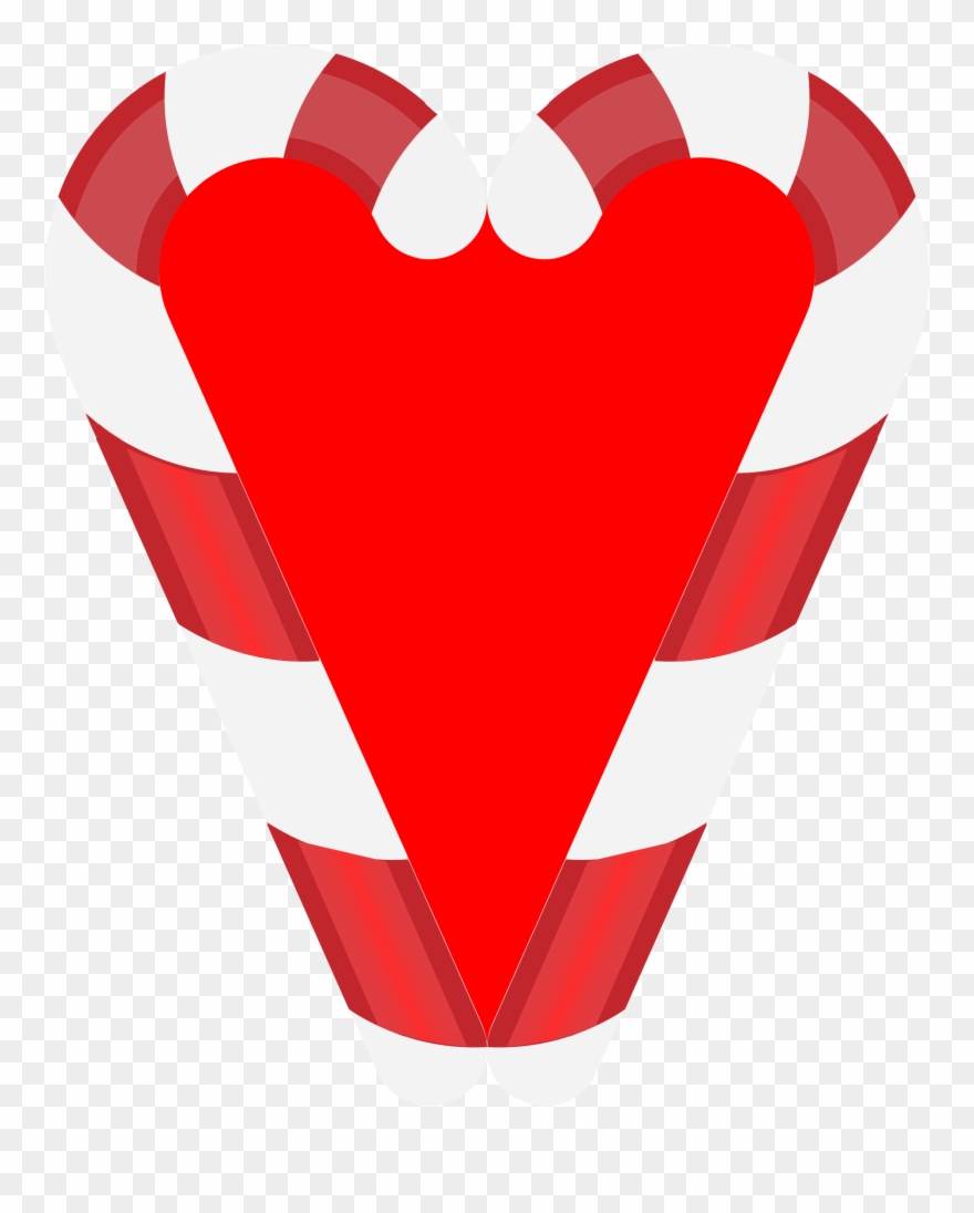 Big Image - Candy Cane In A Heart Shape Clipart