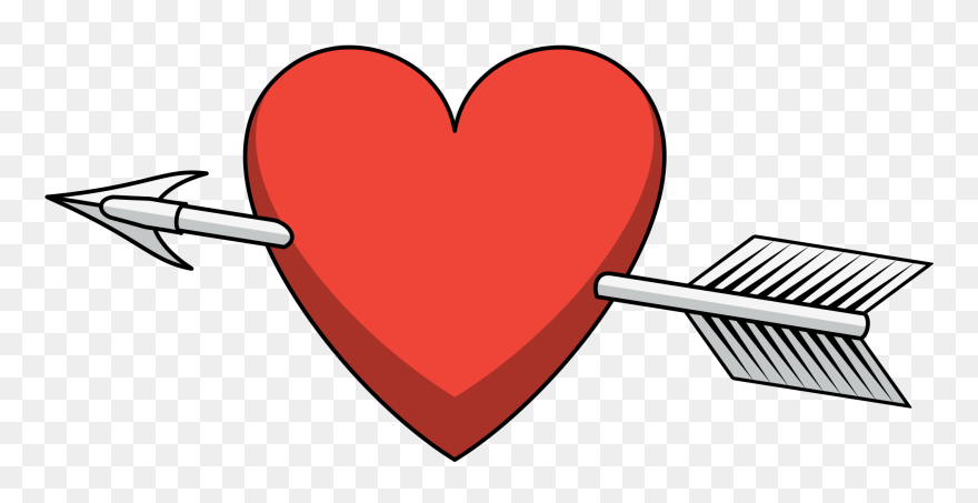 Heart Arrow Shaded - Heart And Arrow Png Clipart