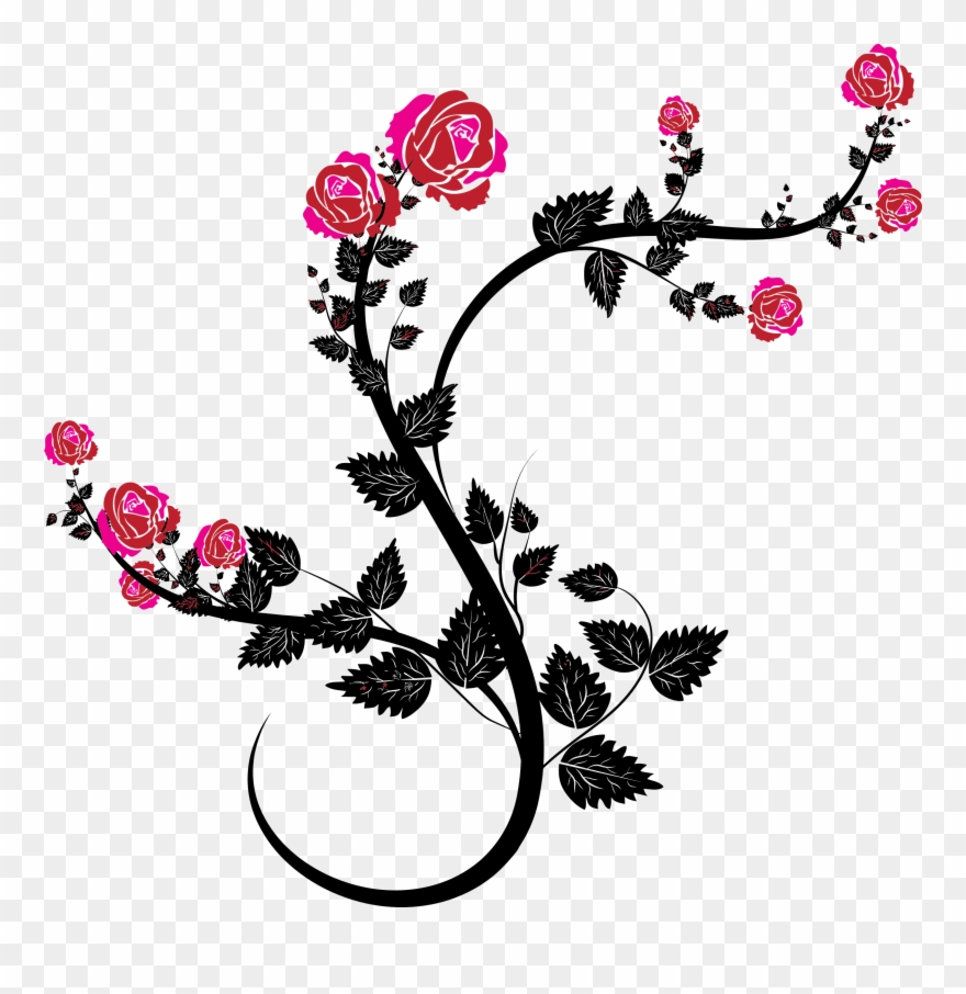 Clipart - Floral Vines Clip Art - Png Download