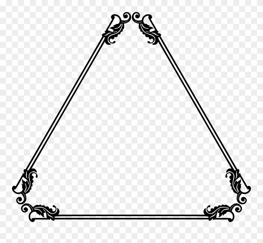Big Image - Decorative Triangle Black And White Clipart - Png Download