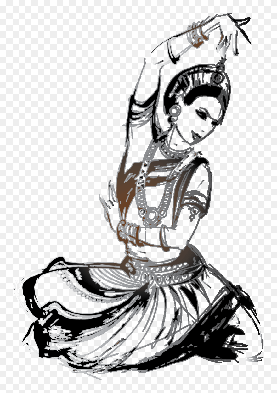 Dancer Clipart Cultural Program - Bharatham Dance Clip Art - Png Download