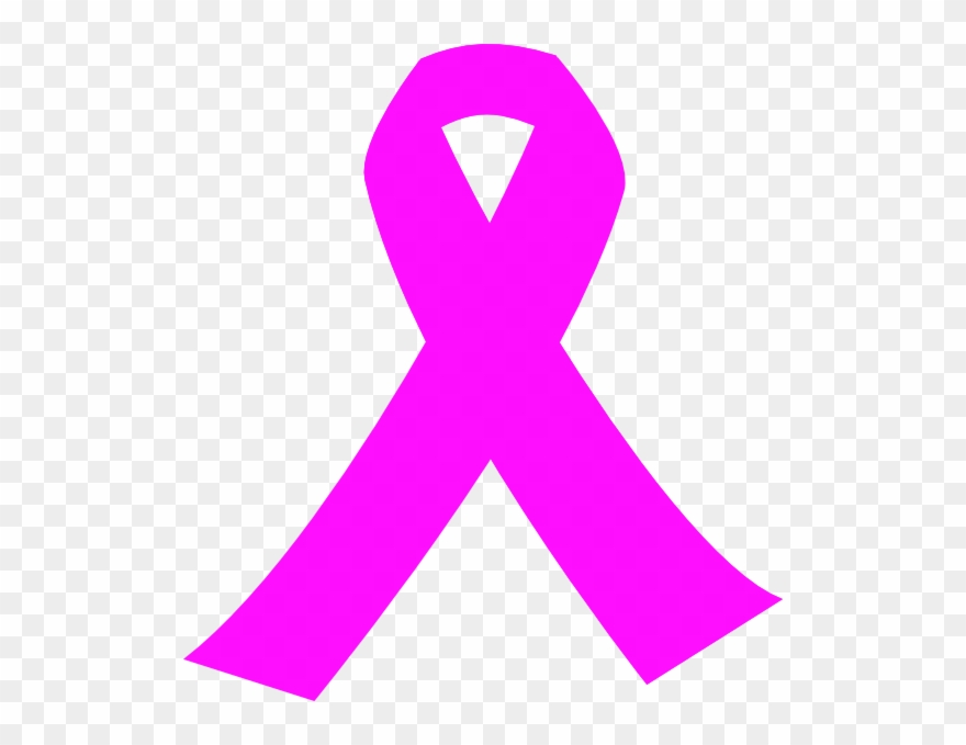 Pink Ribbon Clipart - Hot Pink Breast Cancer Ribbon - Png Download
