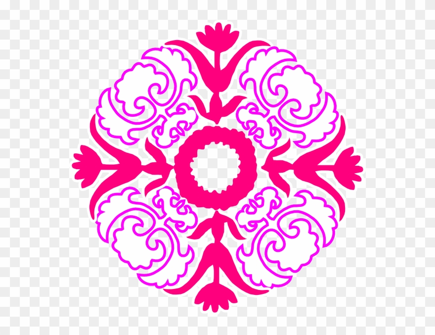 Pink Orange Clip Art At Clker Com - Islamic Design Png Transparent Png