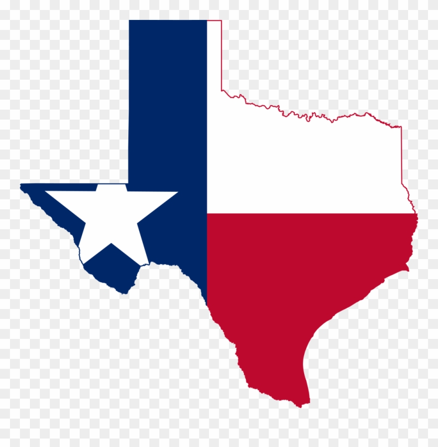 Texas Star Clip Art - Flag Map Of Texas - Png Download