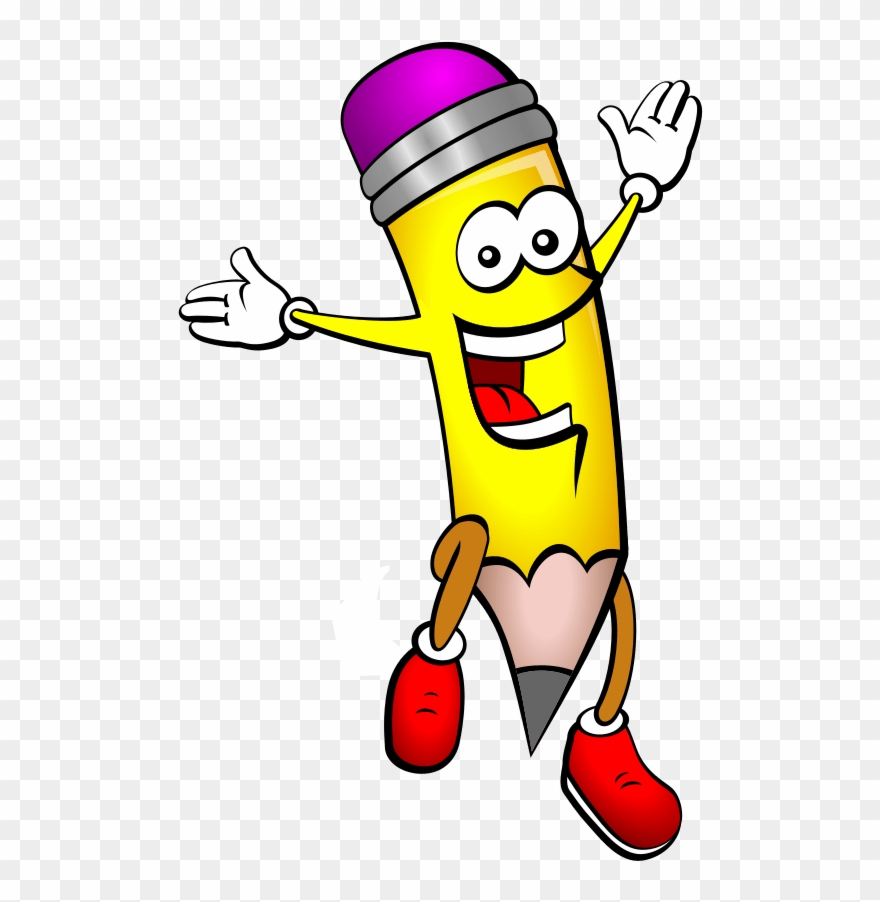 Cartoon School Clipart - Happy Pencil Png Transparent Png