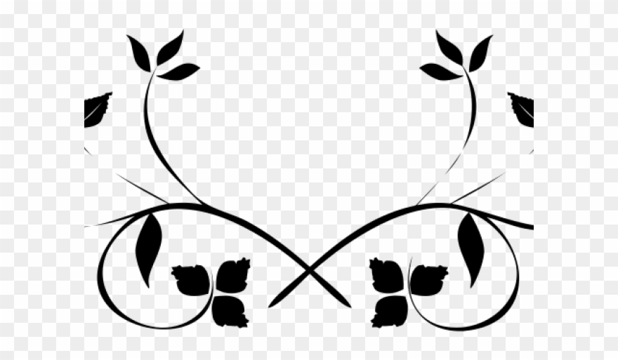 Flourish Clipart Black And White - Leaf Swirl - Png Download
