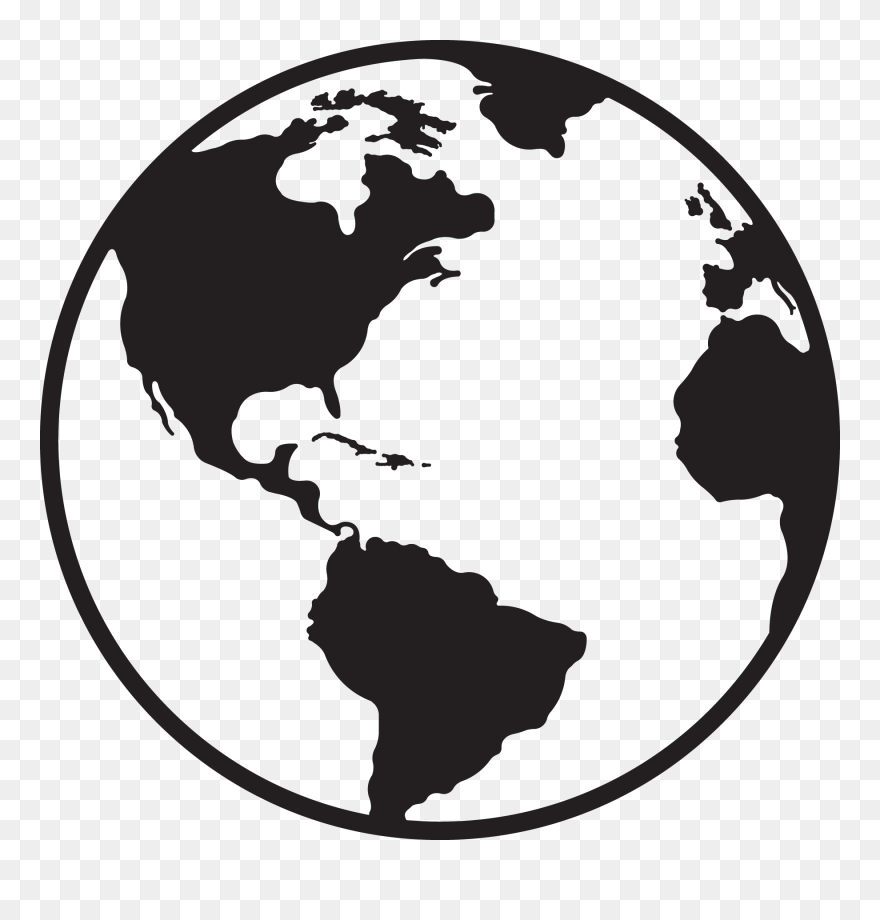 Globe Clipart Globe Clipart Download Jokingart Globe - Black And White Globe Icon - Png Download