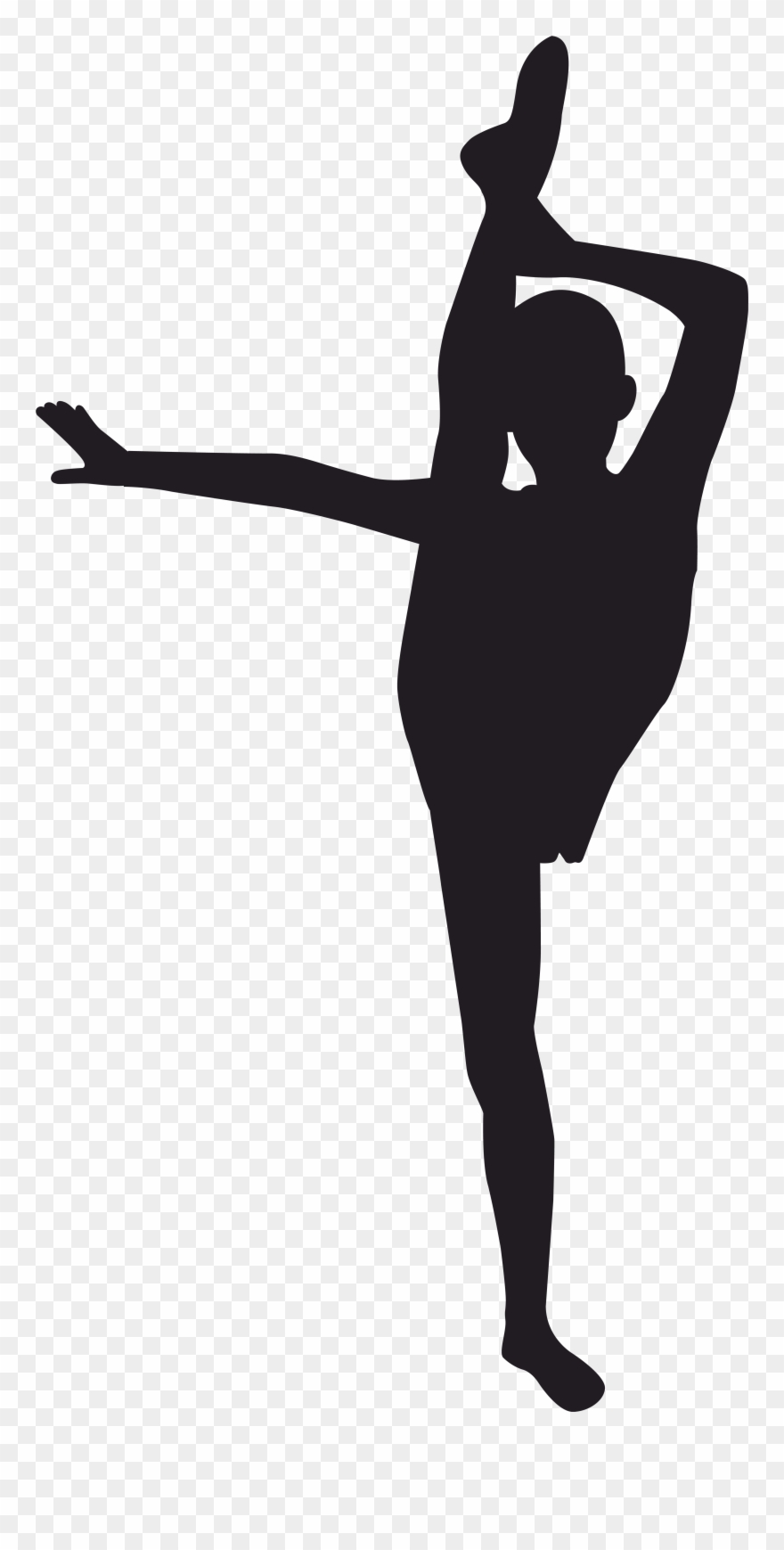 Svg Black And White Library At Getdrawings Com Free - Gymnastics Silhouette Clipart