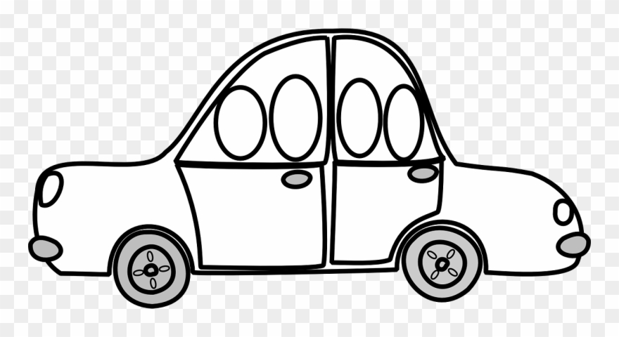 Free Vector Graphic - Car Cartoon Black And White Png Clipart
