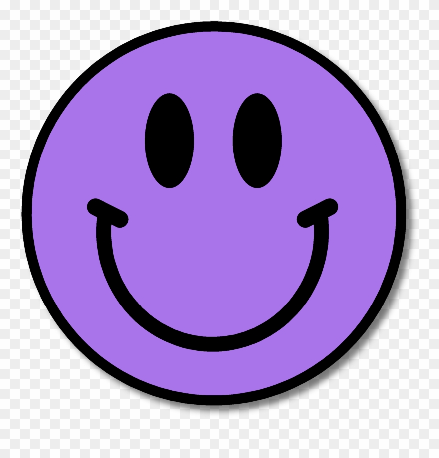 Purple Happy Face Clipart - Purple Smiley Face Clipart - Png Download