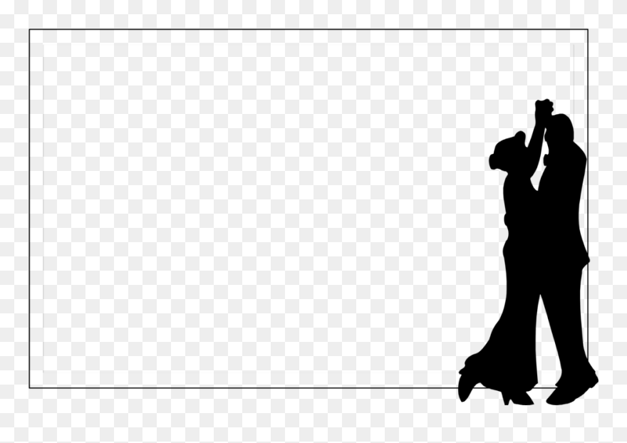 Dance Clipart Black And White Silhouette - 50th Wedding Anniversary Sticker (oval) - Png Download