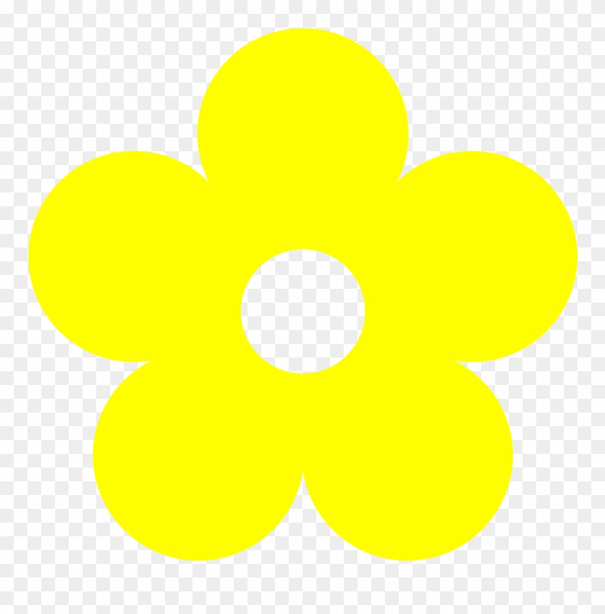 Yellow Flower Clipart - Simple Flower Drawing With Color - Png Download
