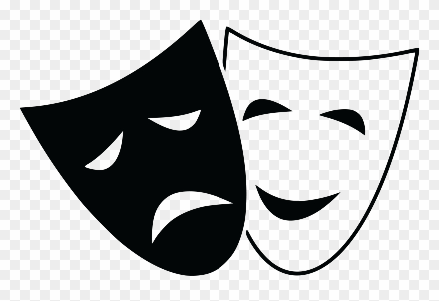 Free Clipart Of Theater Masks - Comedy And Tragedy Masks - Png Download