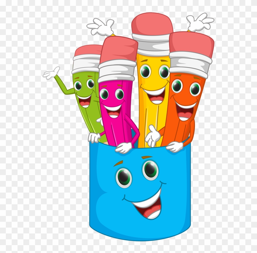 School Clipart - Cartoon Pencil Clipart - Png Download
