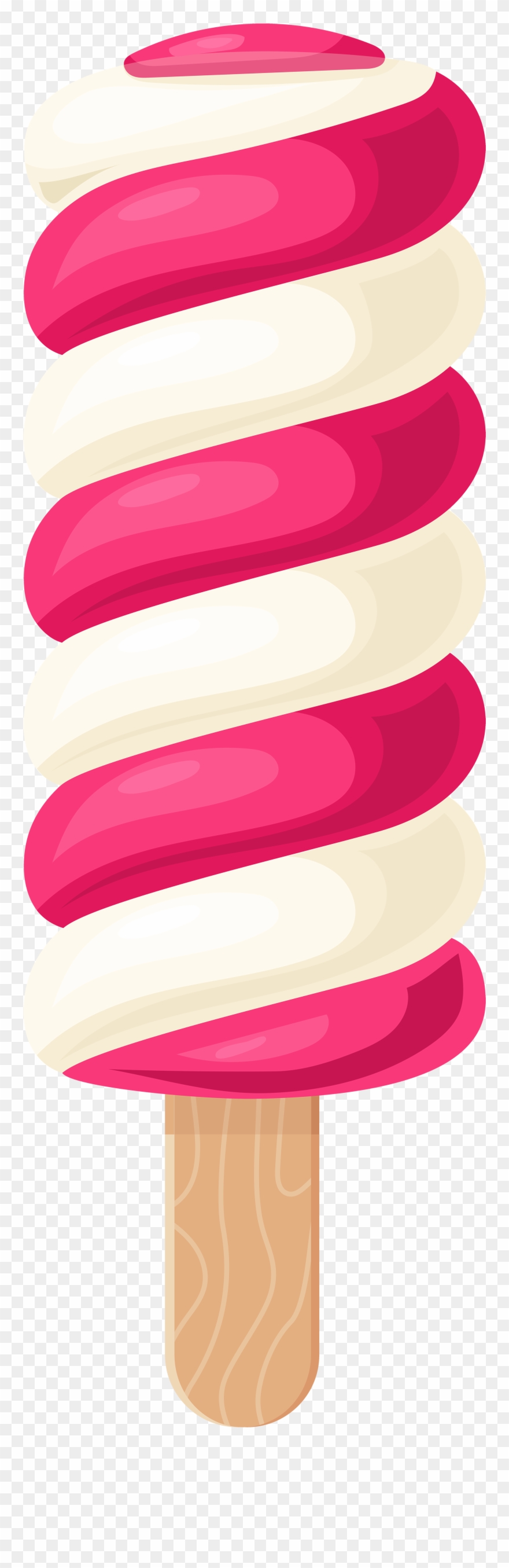White Pink Ice Cream Stick Png Clip Art - Ice Cream Stick Clipart Transparent Png