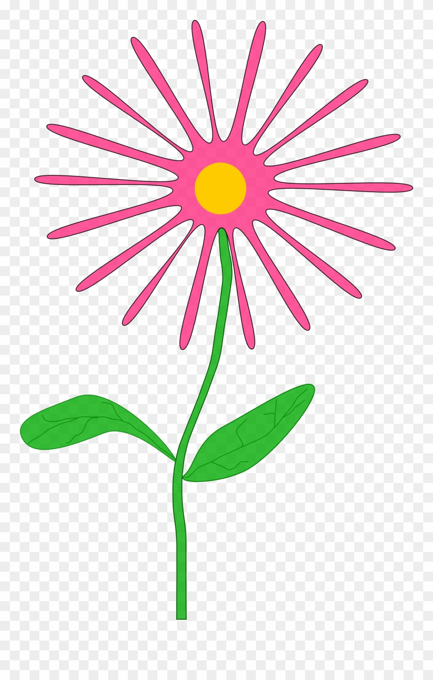 Whimsical Pink Flower - Tall Flower Clip Art - Png Download