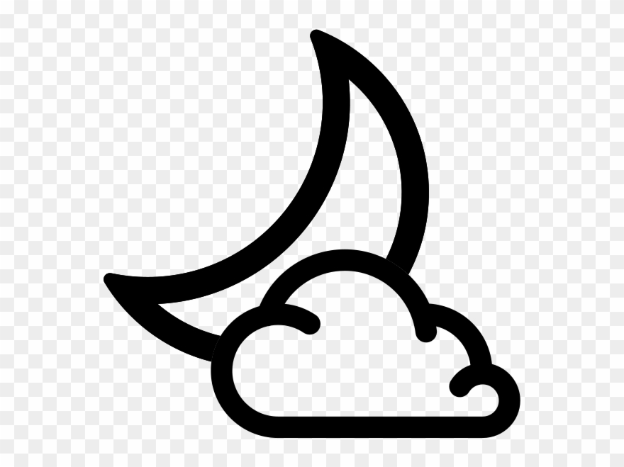 Simple Weather Icons2 Cloudy Night - Vector Rain Icon Png Clipart