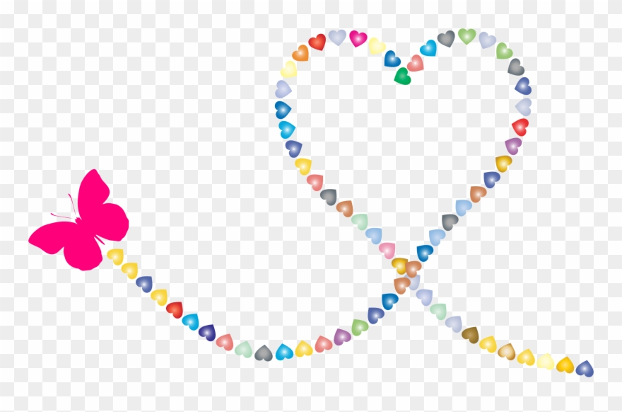 Picture Library Butterfly Hearts Big Image Png - Svg Butterfly Trail Clipart