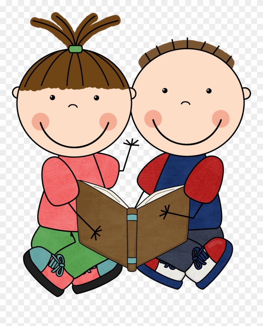 Read To Self Panda Free Images Daily - Boy And Girl Reading Clipart - Png Download